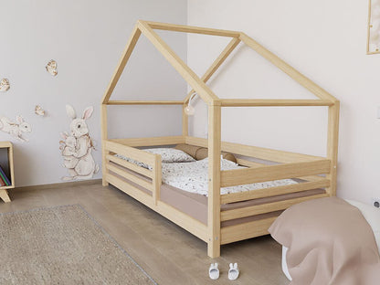Naturfarbenes Hausbett EMMI mit Dachform