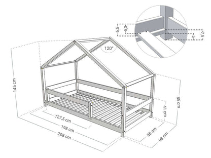Hausbett NIKA in 90 x 200 cm mit Rausfallschutz