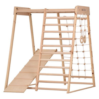 Indoor Spielplatz Kids CLASSIC von RINAGYM mit Sprossenwand, Rutsche und Ringen