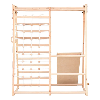 Kids CLASSIC Kletterwand mit Turnringen und Rutsche