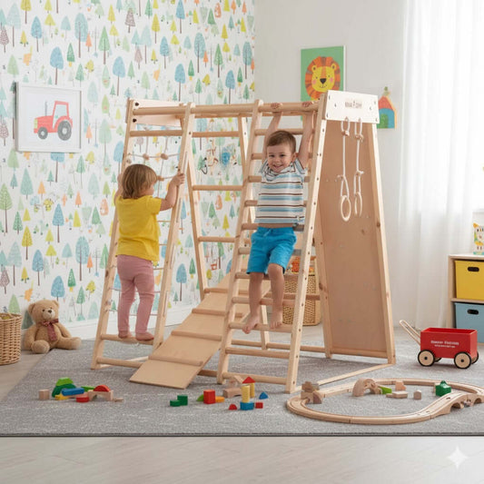 Indoor Spielplatz Kids Playtime in Natur mit Sprossenwand und Rutsche