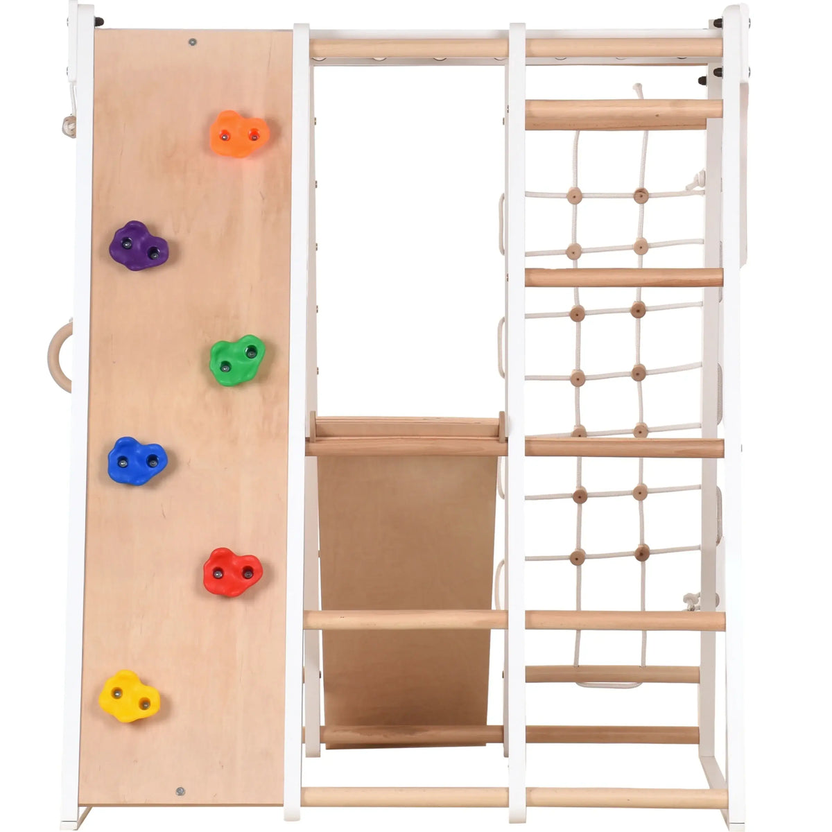 Weißer Kids Playtime Indoor-Spielplatz mit Turnringen