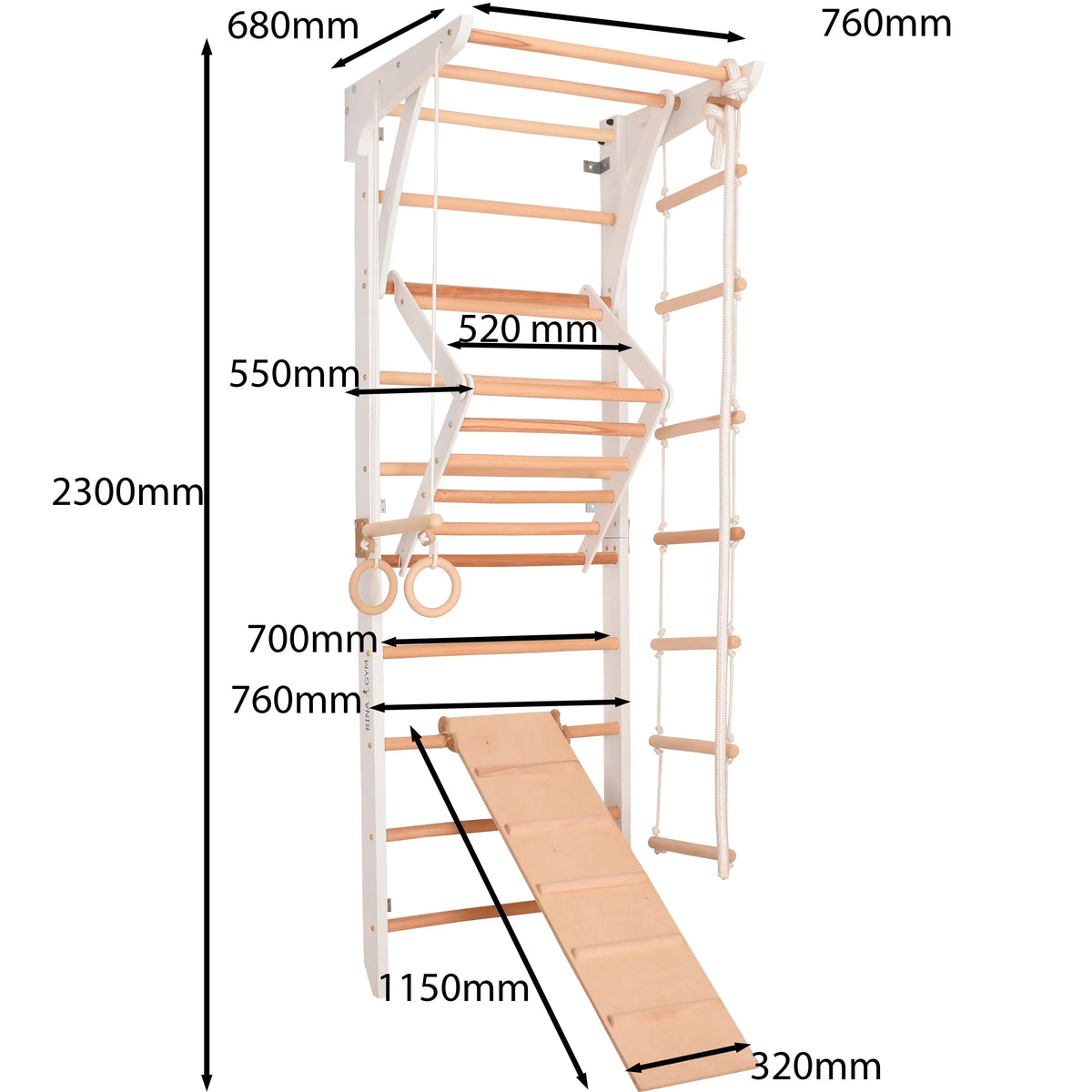 Weiße Kletterwand INA fürs Kinderzimmer