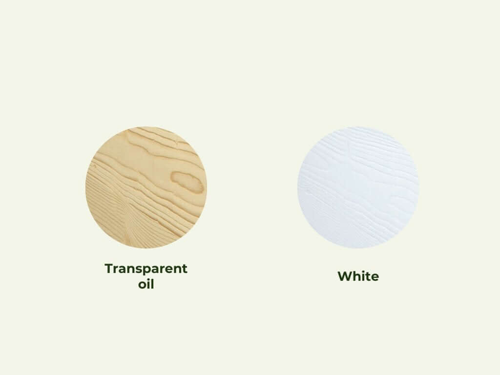Farben des Holz Etagenbett Thea mit Stufenregal: Transparent oil und White.
