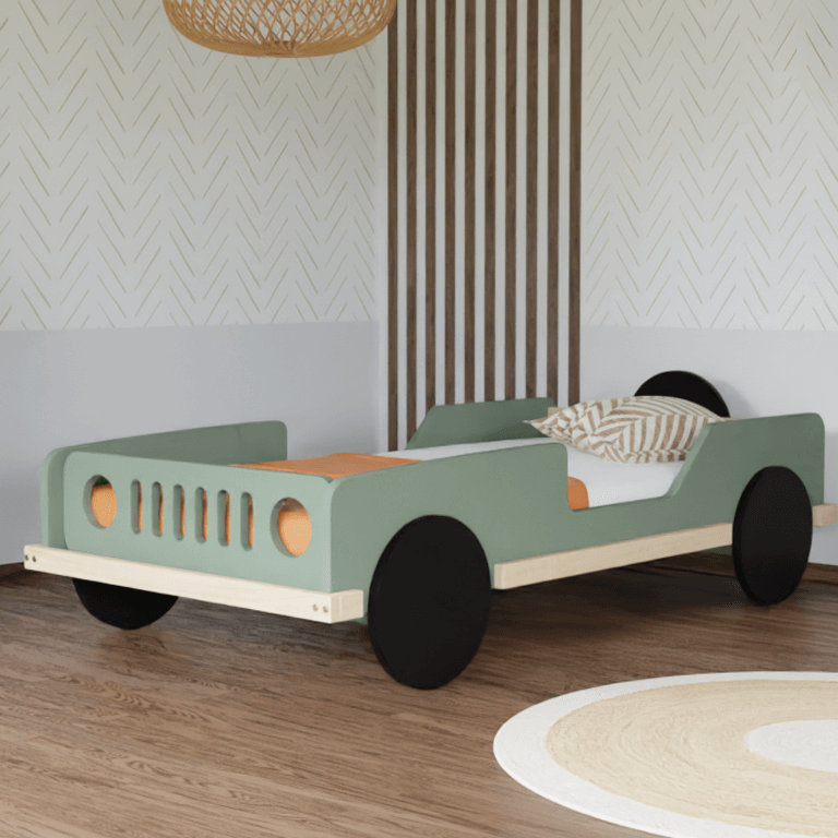 Grünes Kinderbett JEEP im Jeep-Design