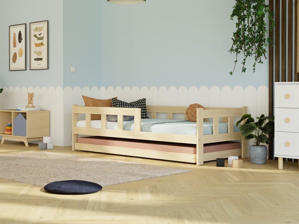 Kinderbett PAULINE mit ausziehbarem Zweitbett