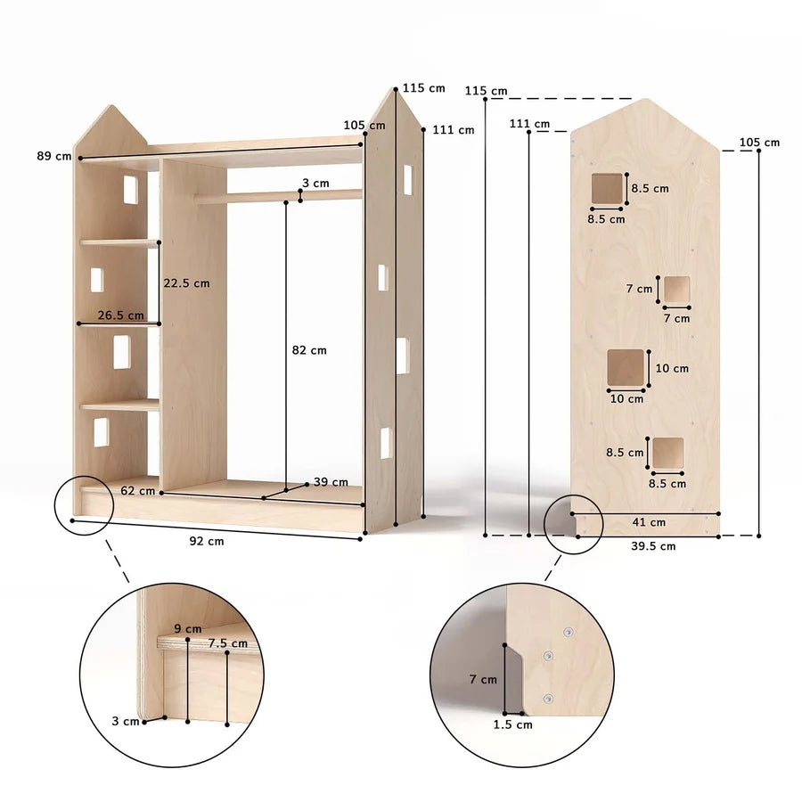 Wardrobe for children, various colors