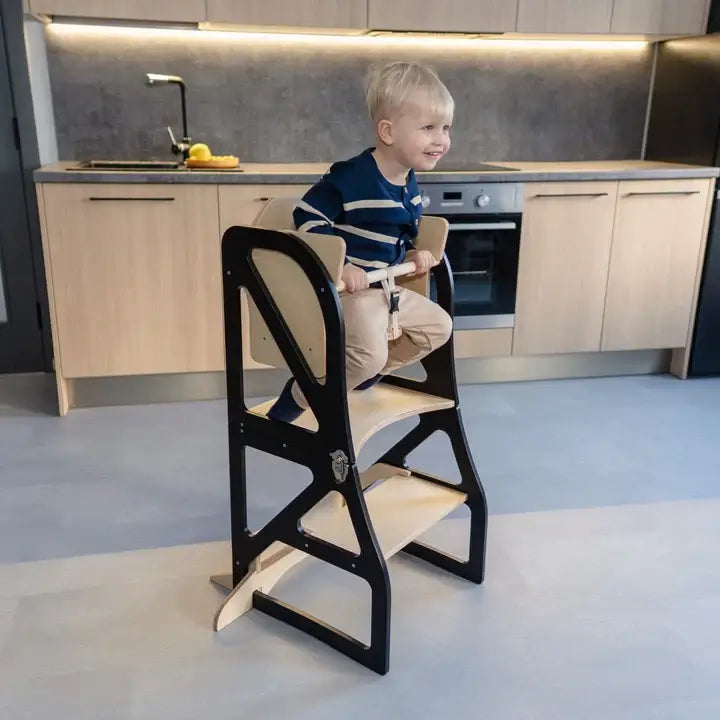 Kindersitz-Aufsatz für den Lernturm aus Holz
