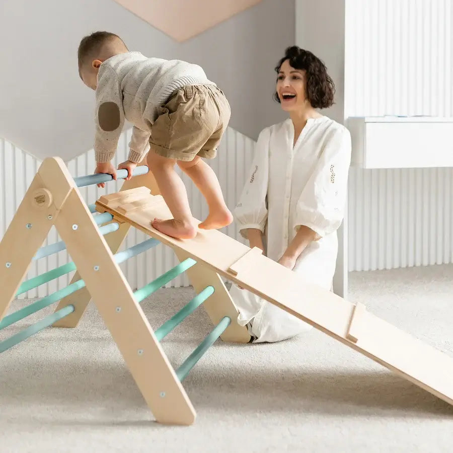 XXL Pikler Kletterset Mint als große Kletterlandschaft