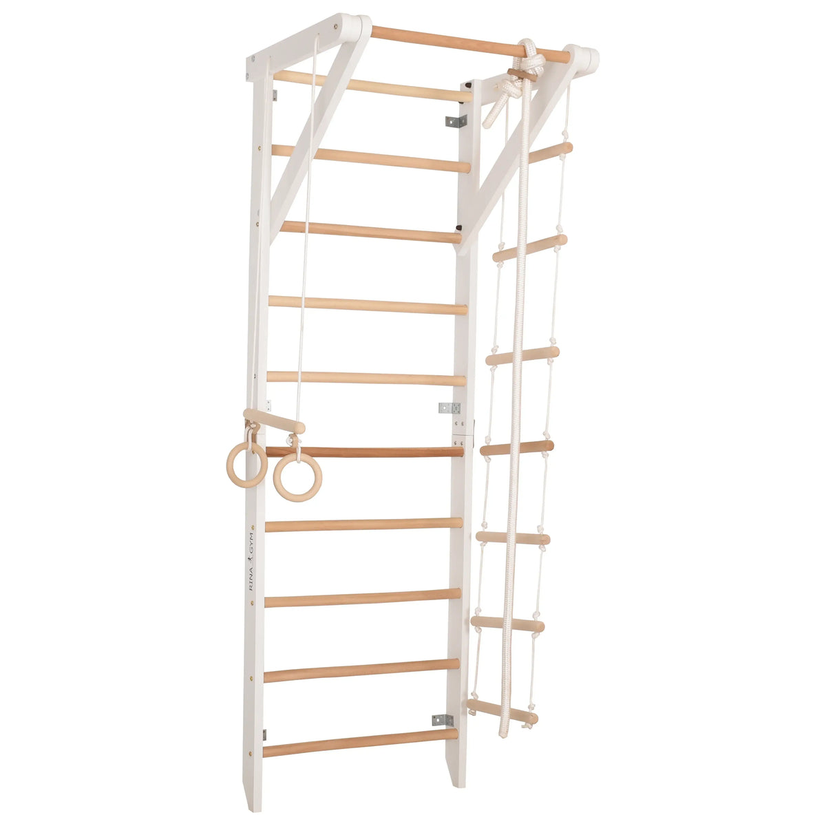 Weiße Kletterwand SPORT2 als Sprossenwand aus Holz