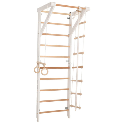 Weiße Kletterwand SPORT2 als Sprossenwand aus Holz
