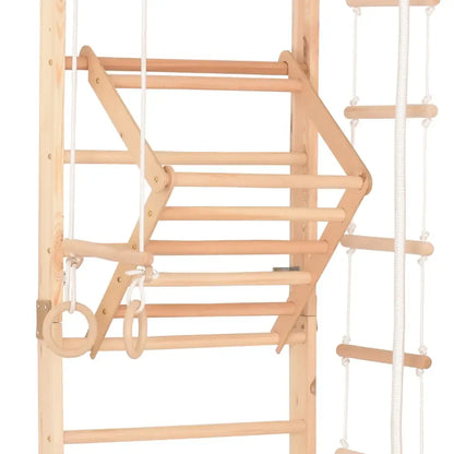 Kletterwand INA in Natur aus Holz mit Sprossen