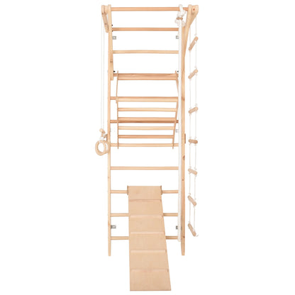 Kletterwand SPORT3 in Natur mit Sprossen und Ringen