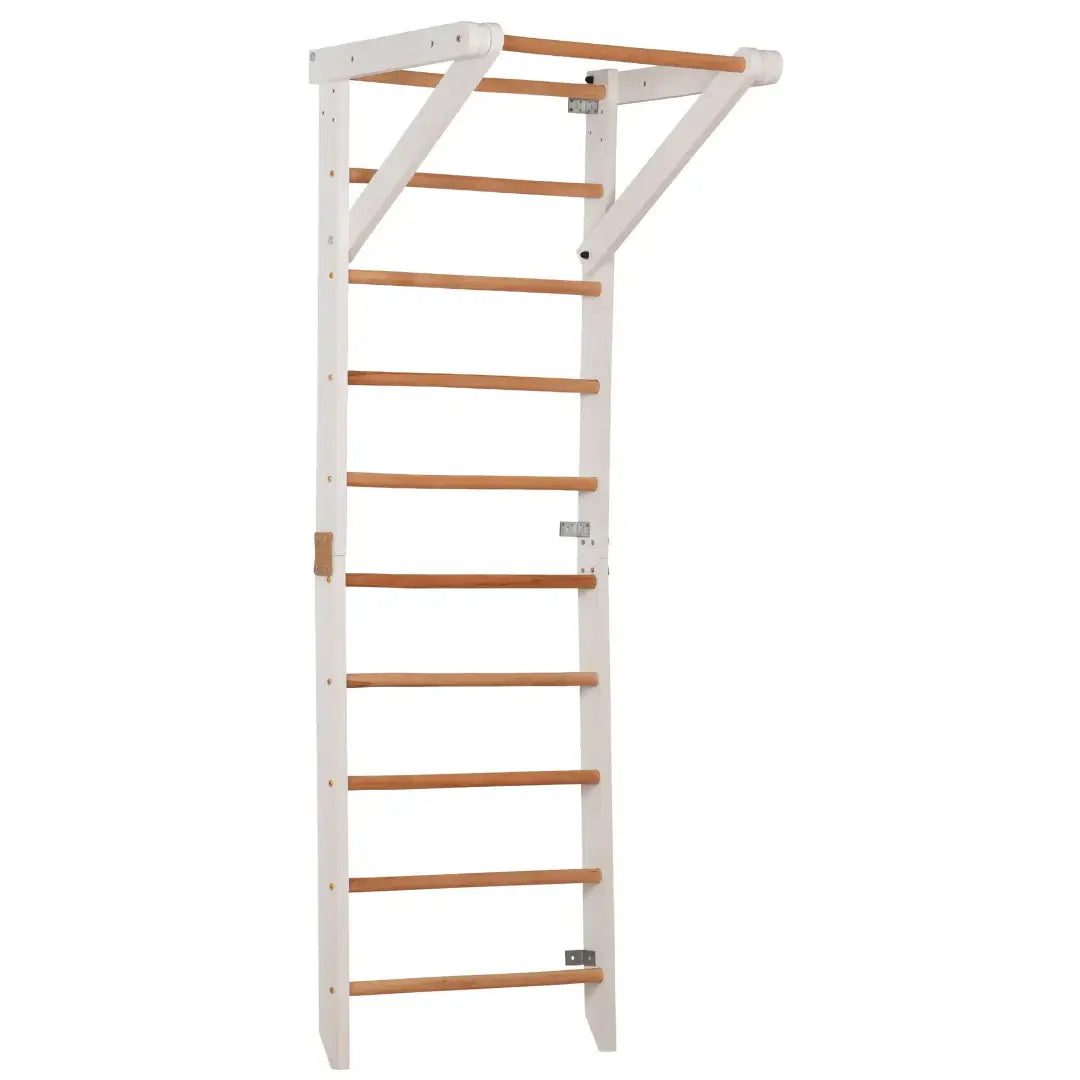 Weiße Kletterwand SPORT3 mit Sprossen und Kletternetz