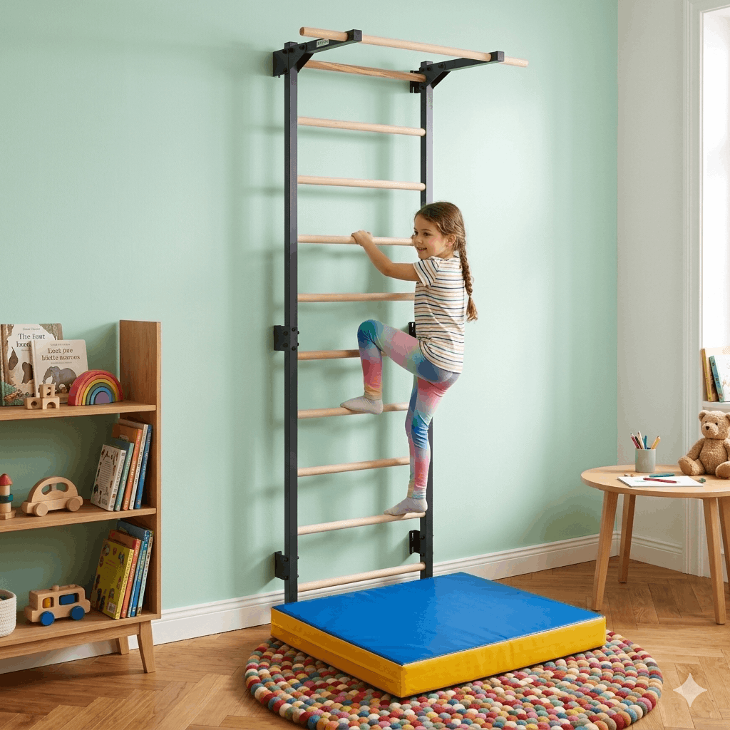 Kletterwand aus Metall mit Klimmzug und Reck von RINAGYM