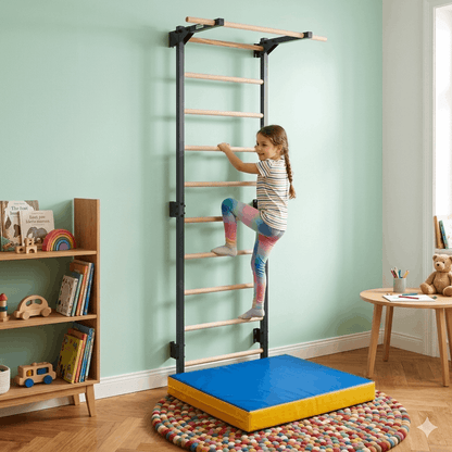 Kletterwand aus Metall mit Klimmzug und Reck von RINAGYM