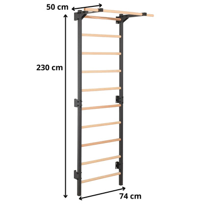 Metall-Kletterwand mit Klimmzugstange und Zubehör