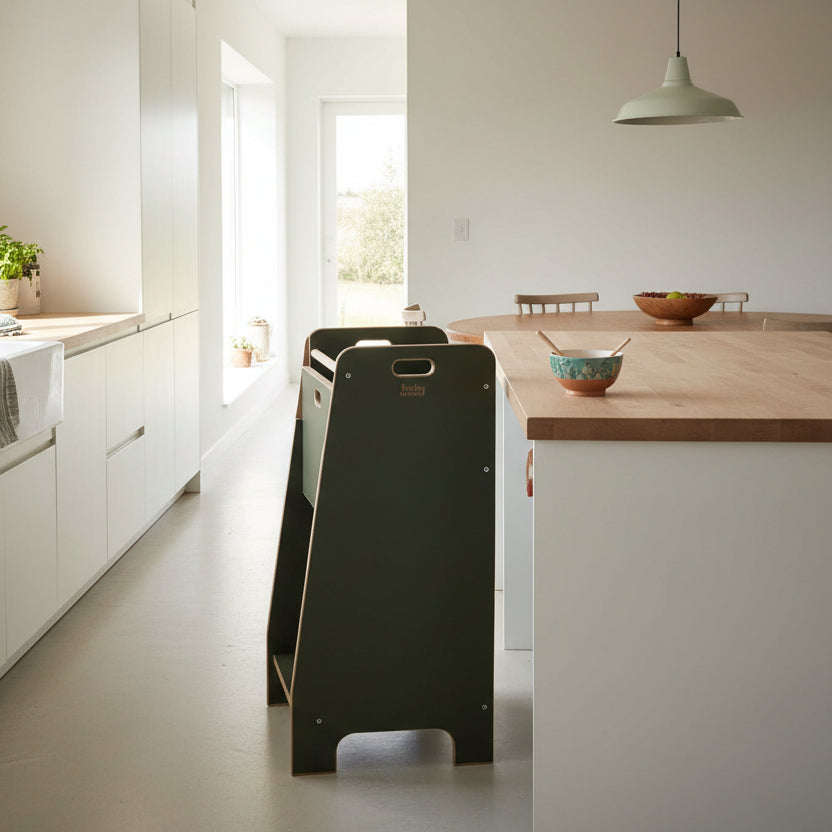 Lernturm Komfort in Oliv für die Küche