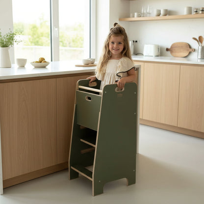 Lernturm Komfort in Oliv aus Holz von Babywood