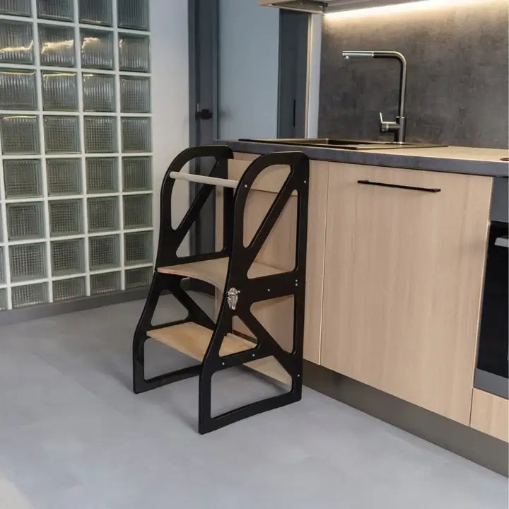 Lernturm und Küchenhelfer 2in1 THEA in Schwarz