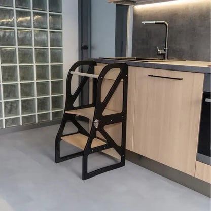 Lernturm und Küchenhelfer 2in1 THEA in Schwarz