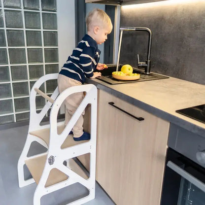 Lernturm und Küchenhelfer 2in1 THEA in Weiß von leg & go