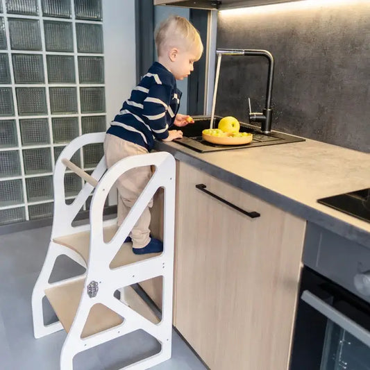 Lernturm und Küchenhelfer 2in1 THEA in Weiß von leg & go