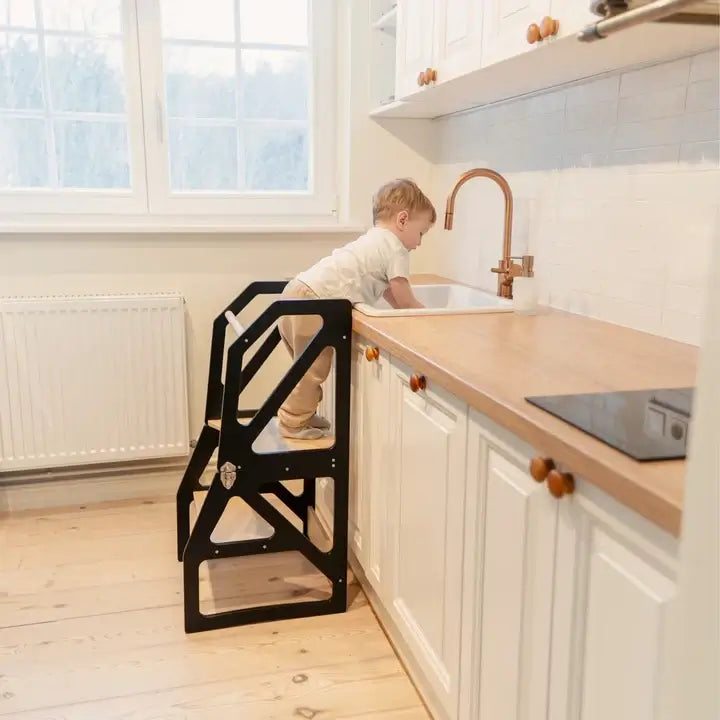 Lernturm und Küchenhelfer 2in1 ANNI in Schwarz von leg & go