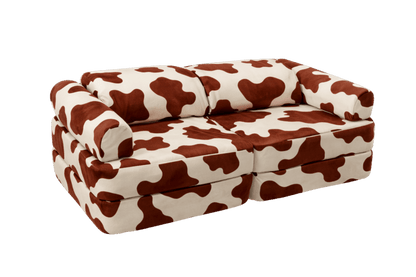 Kompaktes Kindersofa Kuh in 120 cm – 6-teiliges Spielsofa