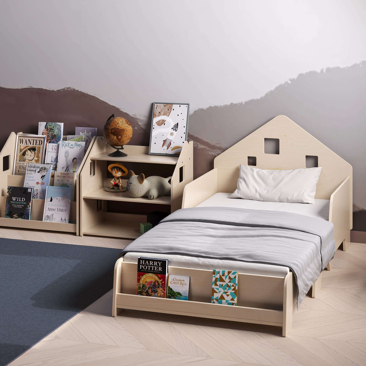 Montessori Kinderbett höhenverstellbar aus Holz