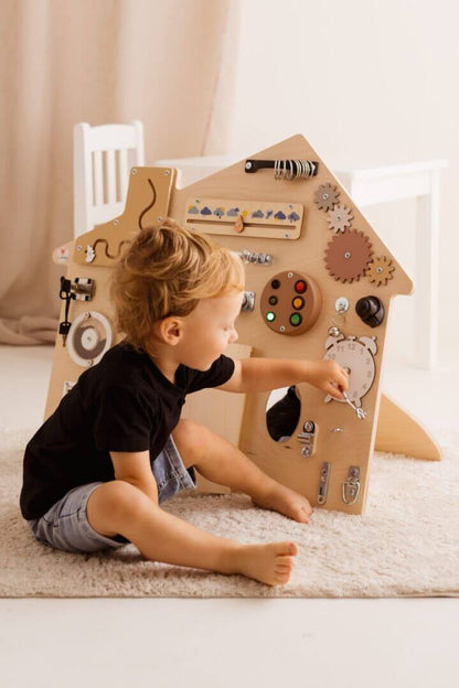Motorikbrett Sweet Home XL im Boho-Stil für Kinder