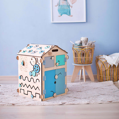 Motorikhaus in Mint aus Holz für Kinder