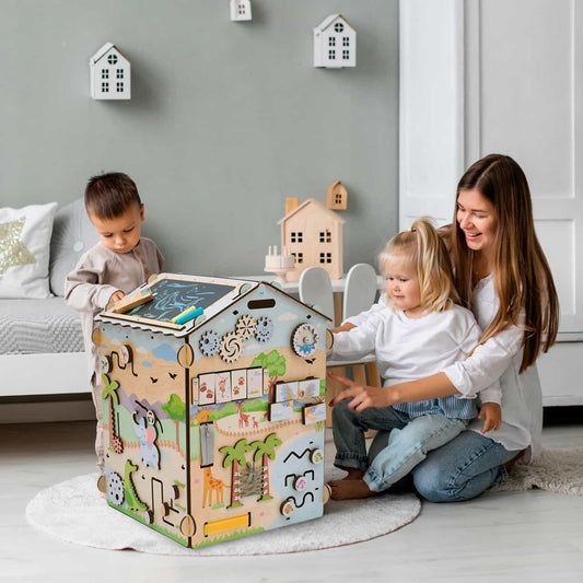Motorikhaus Activity Board Zoo von Busykids aus Holz