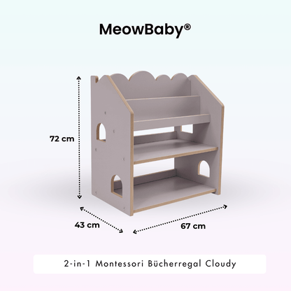 2-in-1 Montessori-Bücherregal Cloudy