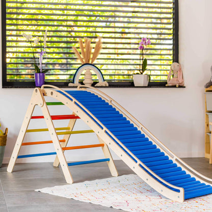 Rollenrutsche für Kinder in Wellenform aus Holz