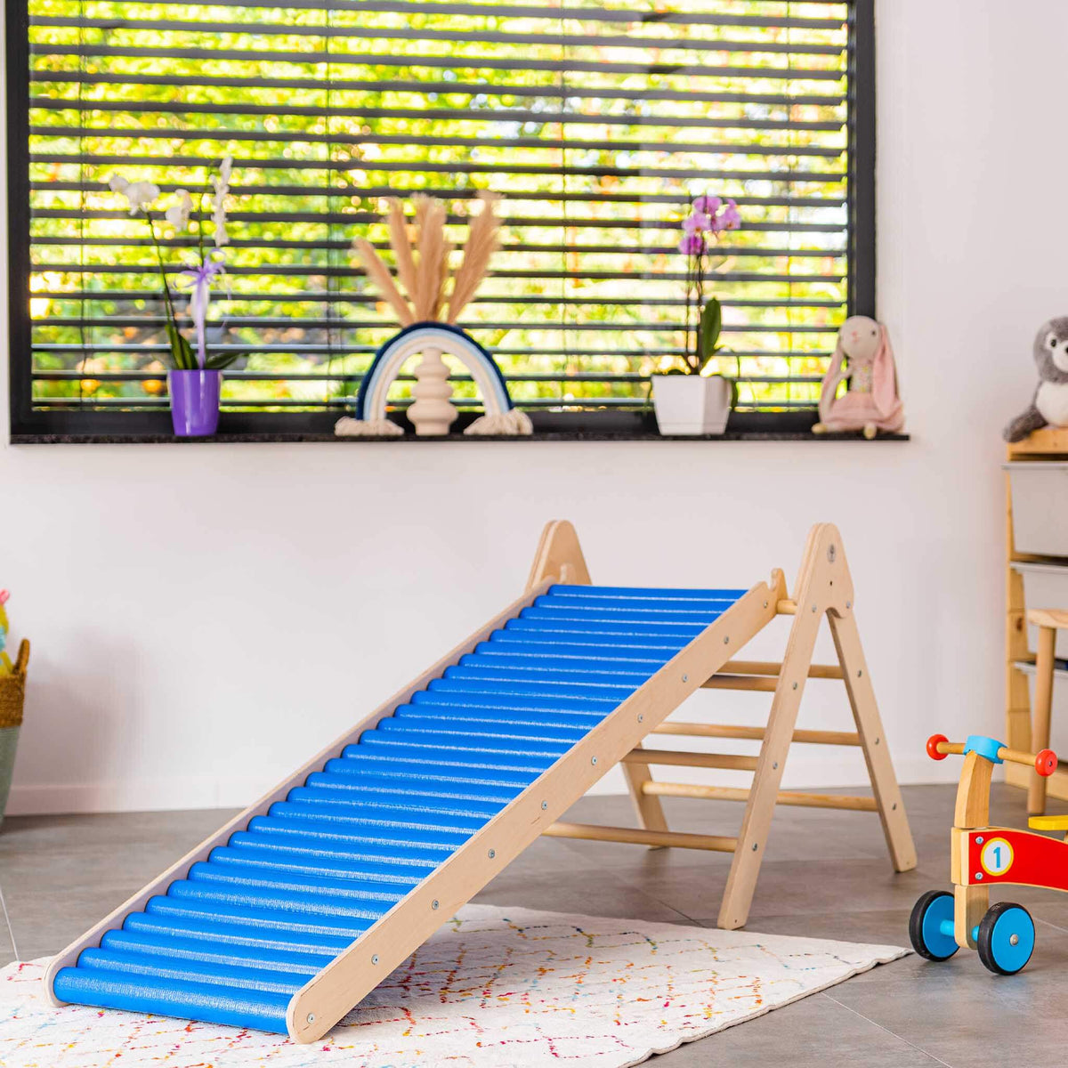 Rollenrutsche in 160 cm mit glatt laufenden Holzrollen