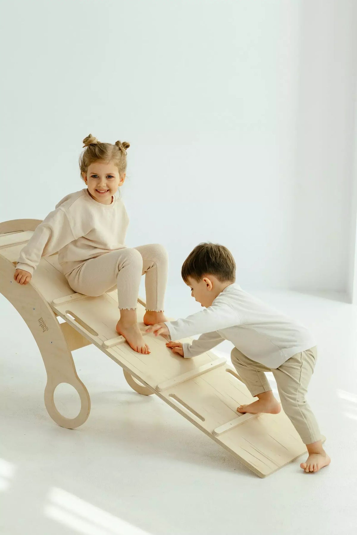 Leiter und Rutsche für Wippe und Dreieck in Natur von Babywood