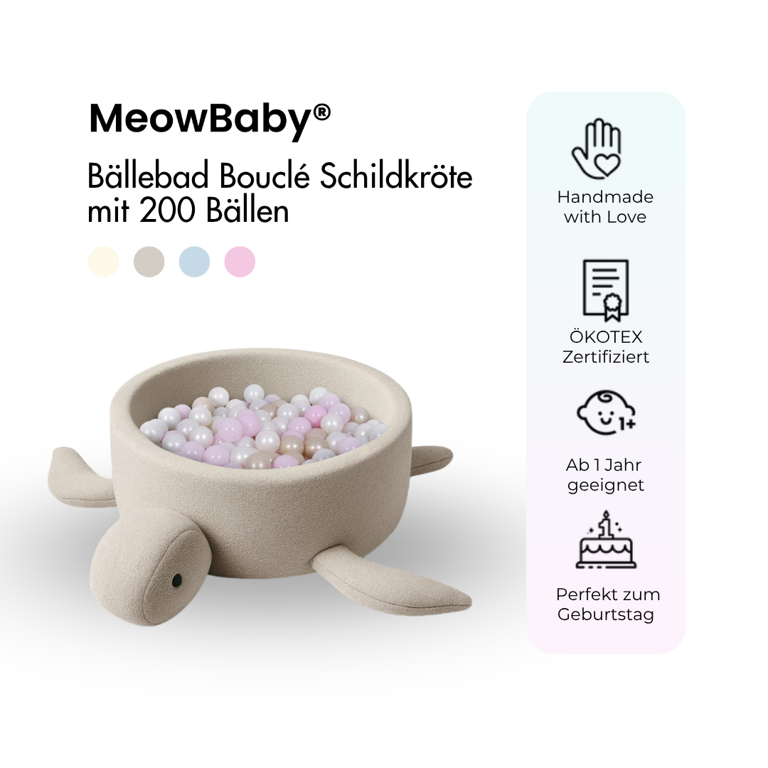 Bällebad Schildkröte Shelly Bouclé, 200 Bälle - eigene Farbauswahl