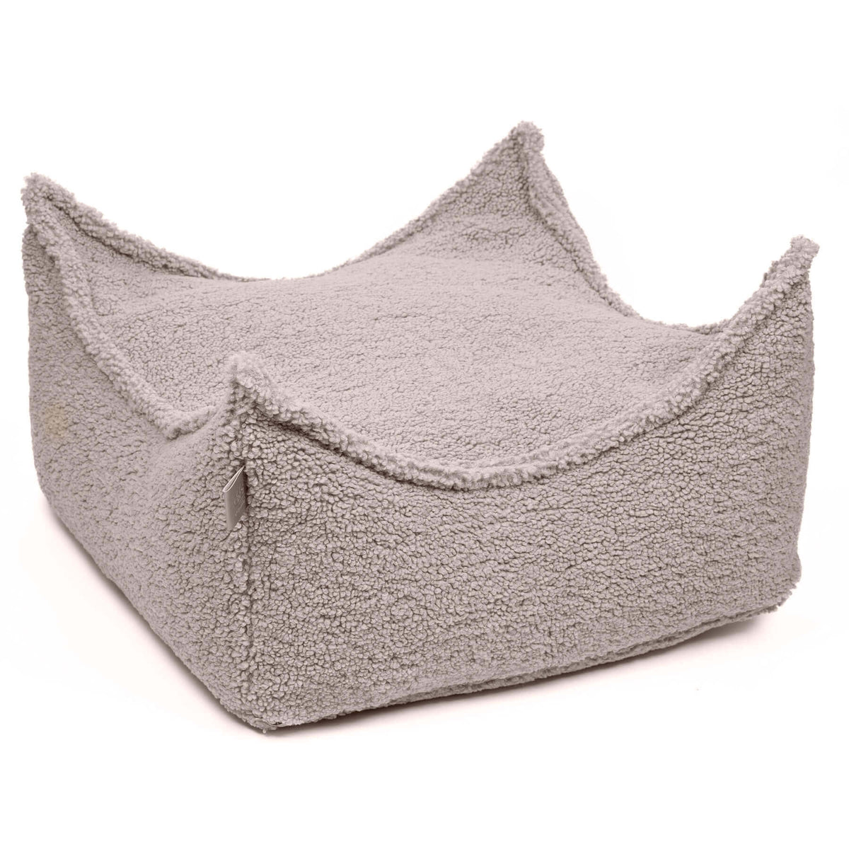 Eckiger Sitzsack für Kinder in Teddy Grau