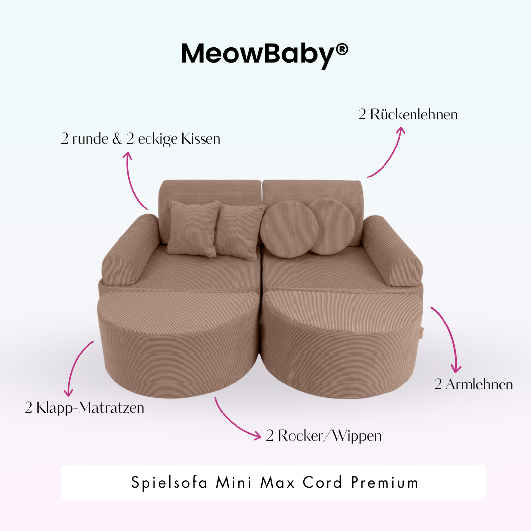 Mini Max Corduroy Play Sofa Premium – Slim Cord Edition