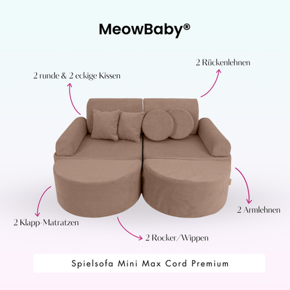 Mini Max Corduroy Play Sofa Premium – Slim Cord Edition