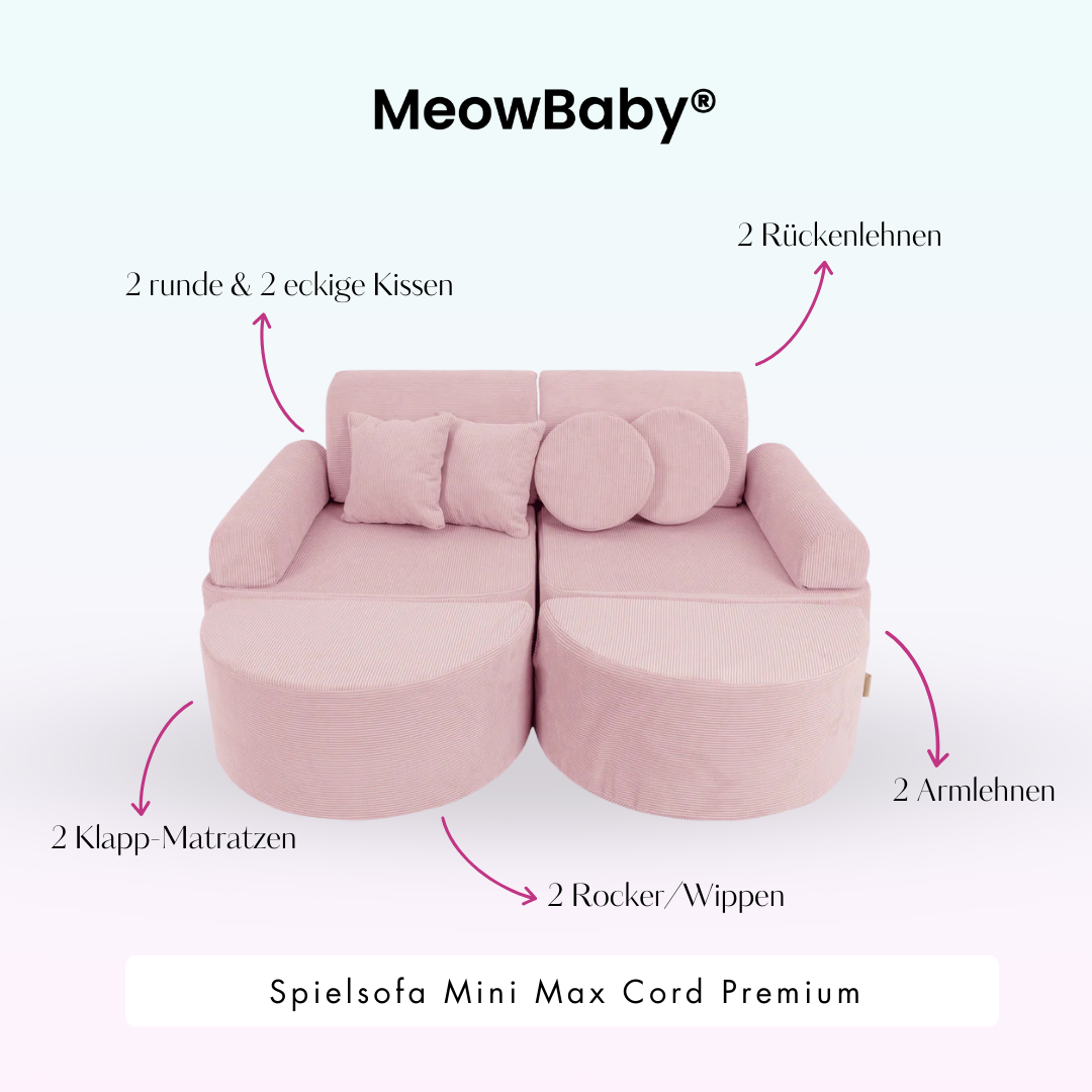 Mini Max Corduroy Play Sofa Premium – Slim Cord Edition