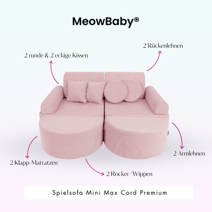 Mini Max Corduroy Play Sofa Premium – Slim Cord Edition