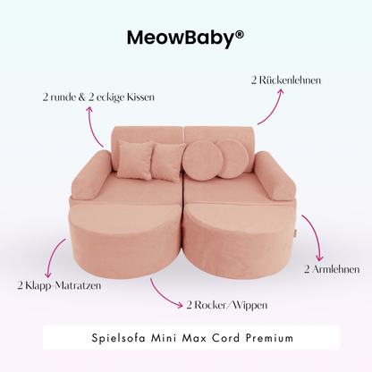 Mini Max Corduroy Play Sofa Premium – Slim Cord Edition