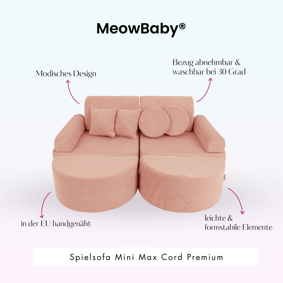 Mini Max Corduroy Play Sofa Premium – Slim Cord Edition