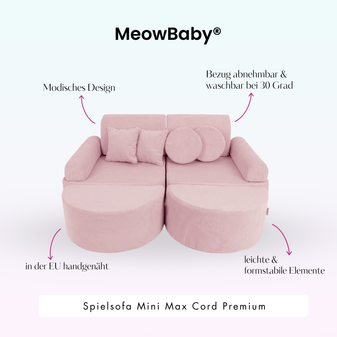 Mini Max Corduroy Play Sofa Premium – Slim Cord Edition
