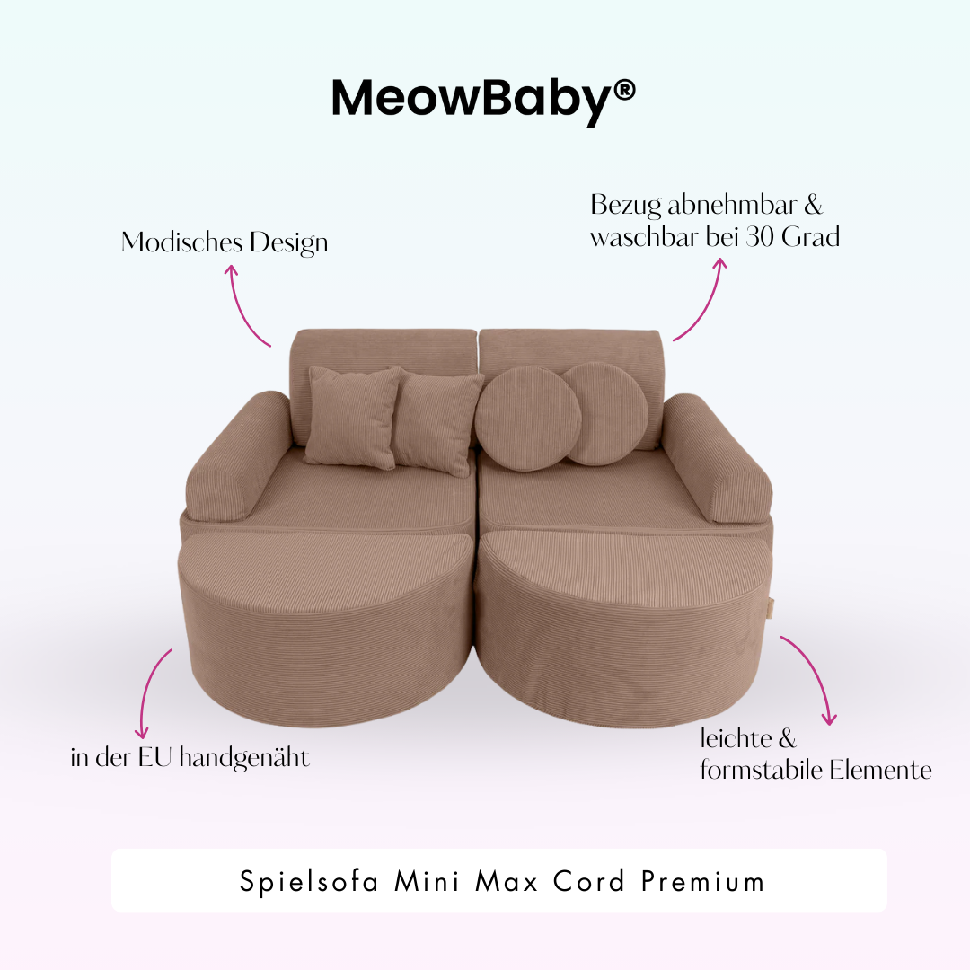 Mini Max Corduroy Play Sofa Premium – Slim Cord Edition