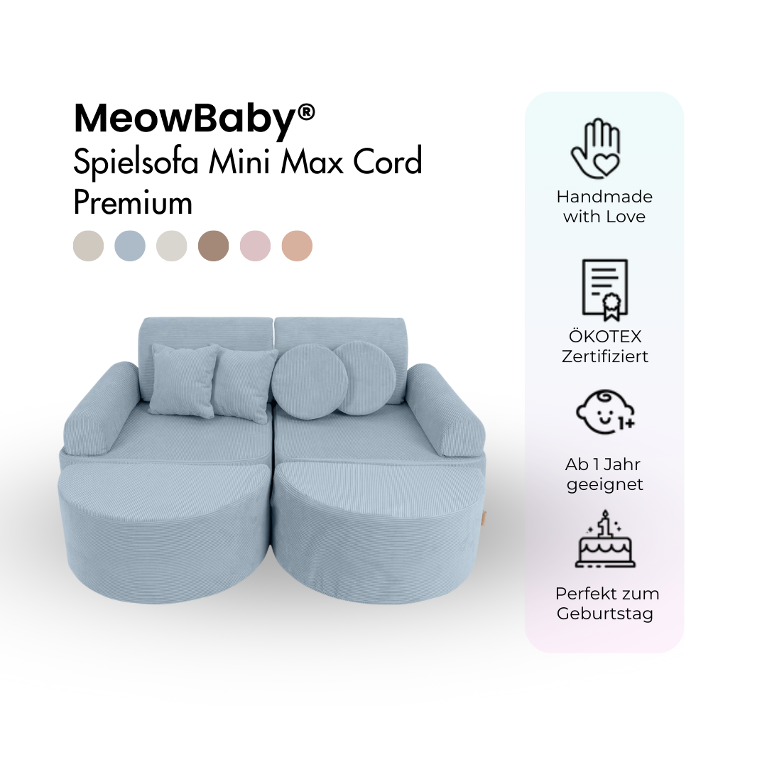 Mini Max Corduroy Play Sofa Premium – Slim Cord Edition