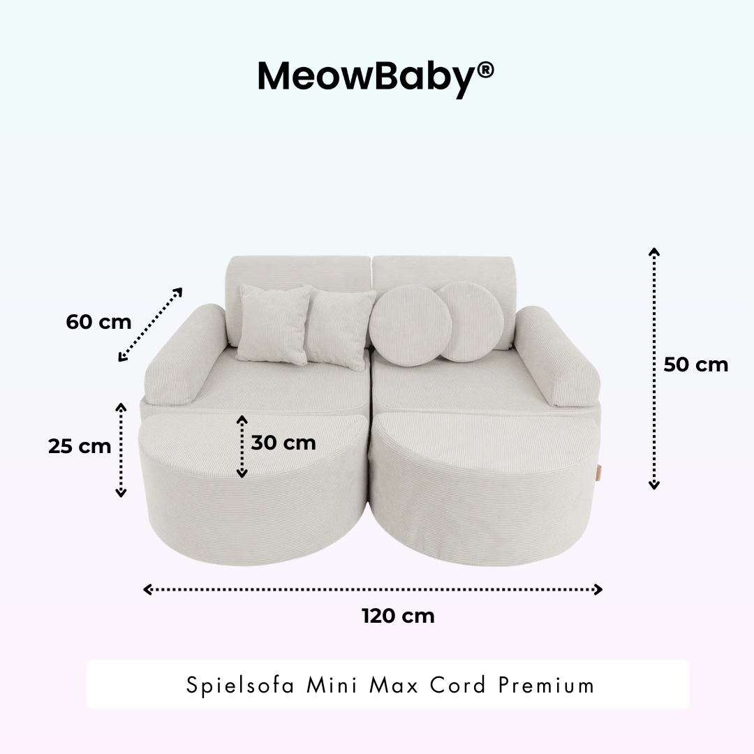 Mini Max Corduroy Play Sofa Premium – Slim Cord Edition