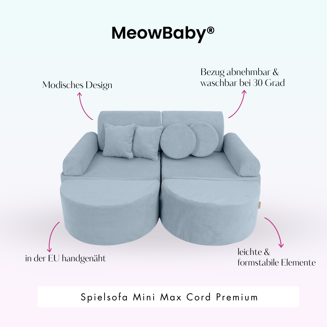 Mini Max Corduroy Play Sofa Premium – Slim Cord Edition